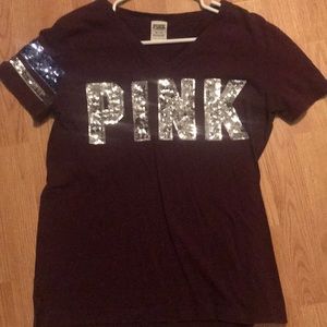 Used XS bling maroon Victoria secret v neck